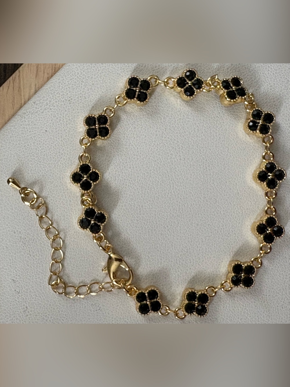 14K GP Black Clover Bracelet